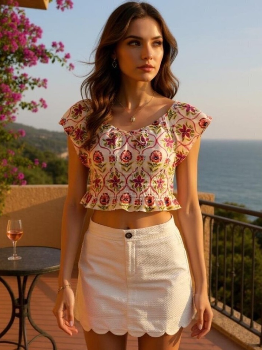 Roller Rabbit Fontana Floral Reese Top